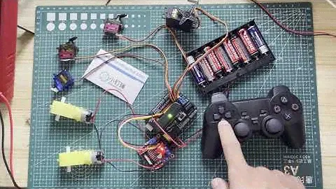 PS2 four-degree-of-freedom servo motor remote control set l298n for arduino manipulator