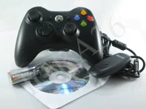 Джойстик для Xbox 360 беспроводной черный + PC-0