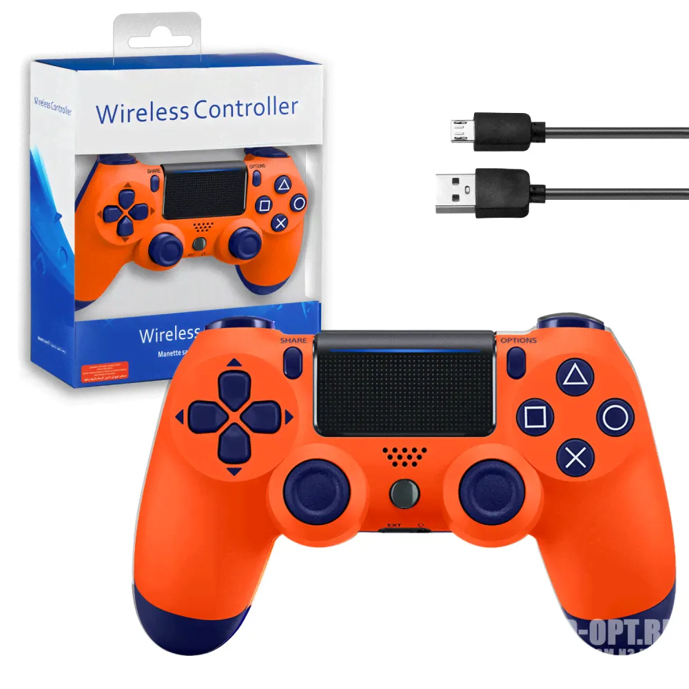 Джойстик Джойстик Джойстик PS4 DualShock беспроводной AA оранжевый (no logo)
