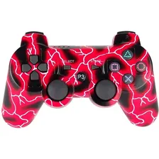 Геймпад/Джойстик беспроводной для PS3 красные молнии красный, красный, черный