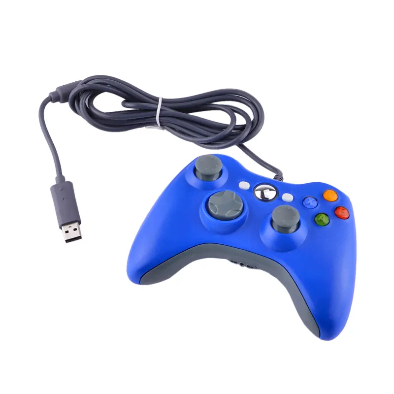Джойстик Xbox 360 проводной (синий)