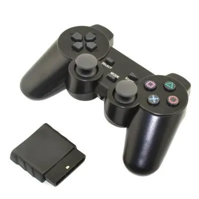 Геймпад беспроводной Wireless Controller джойстик для PS2 / PS1, Bluetooth, серый, черный-0