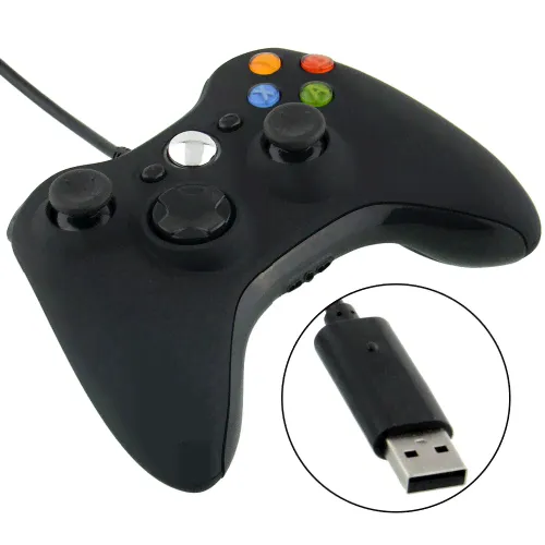 Джойстик Xbox 360 проводной (черный)-1