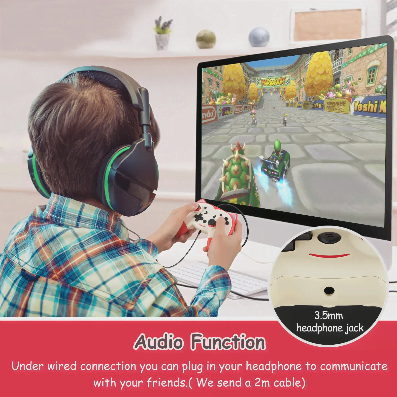🛍 Беспроводной мультяшный геймпад для игр Nintendo Switch с пробуждением для Switch Pro, джойстик с разъемом для наушников для N-Switch Lite-2