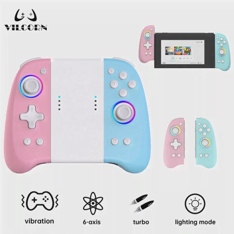 Беспроводной джойстик для Nintendo Switch OLED/ LITE с шестиосевым гироскопом, джойстики соединены с красочной кнопкой-0