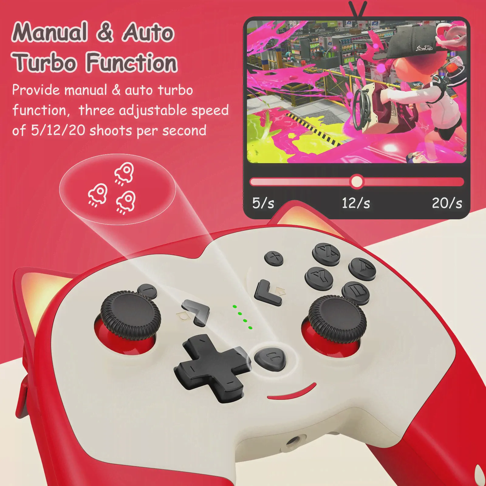Беспроводной мультяшный геймпад для игр Nintendo Switch с пробуждением для Switch Pro, джойстик с разъемом для наушников для N-Switch Lite (art.: 3920b750b2e7f)-3